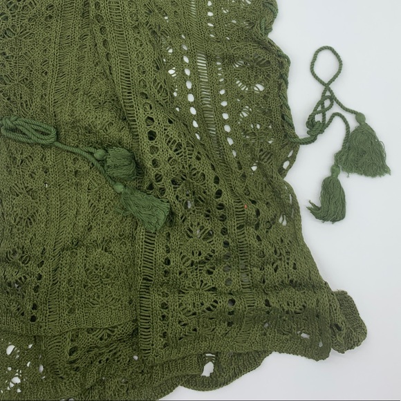 Crocheted Swimsuit Cover Up Army Green Color - Picture 5 of 11